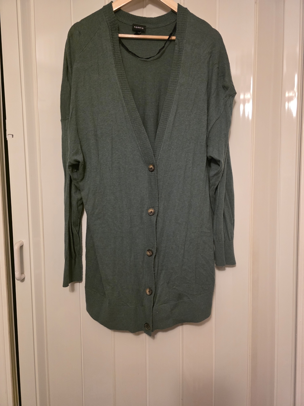 torrid Sage Green Longline Button-Up Cardigan